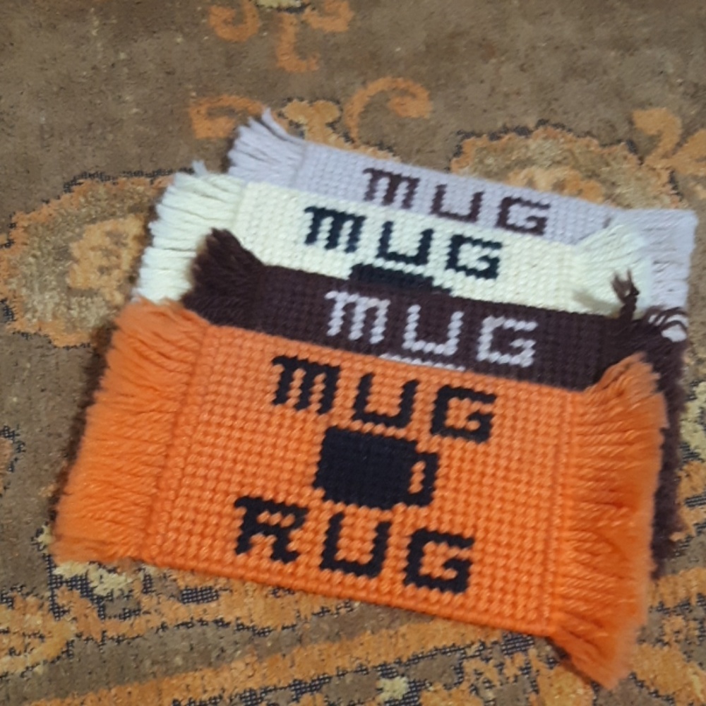 Vintage Plastic Canvas Needlepoint Coasters